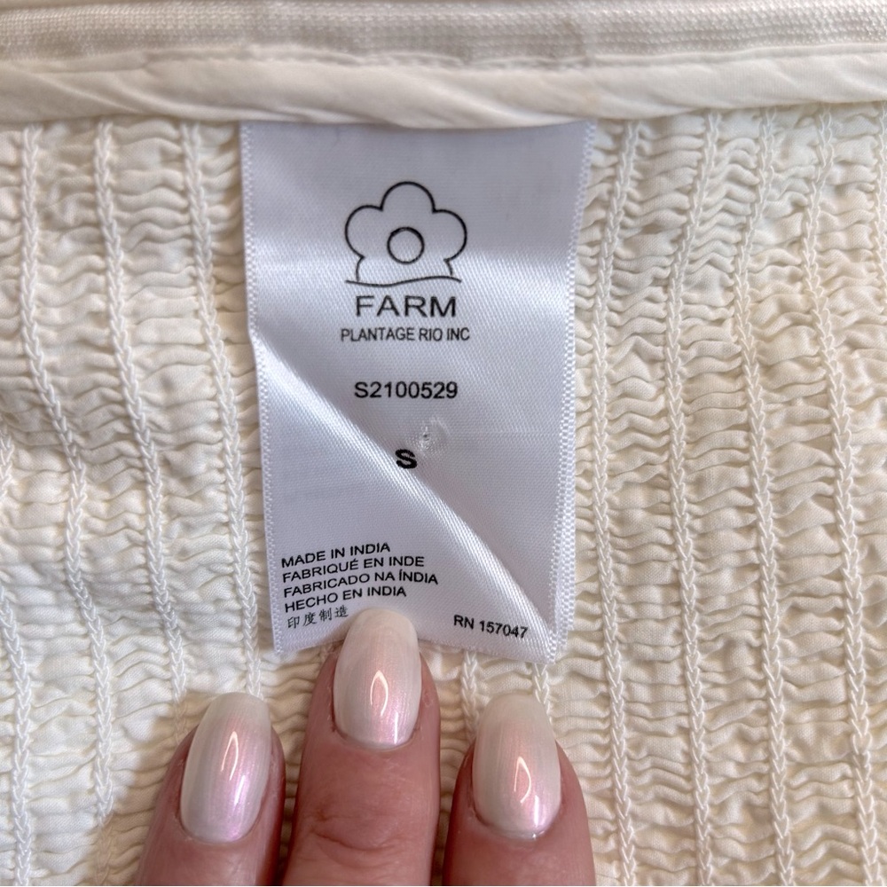 Farm Rio Crop White Peasant Blouse - Picture 10 of 12